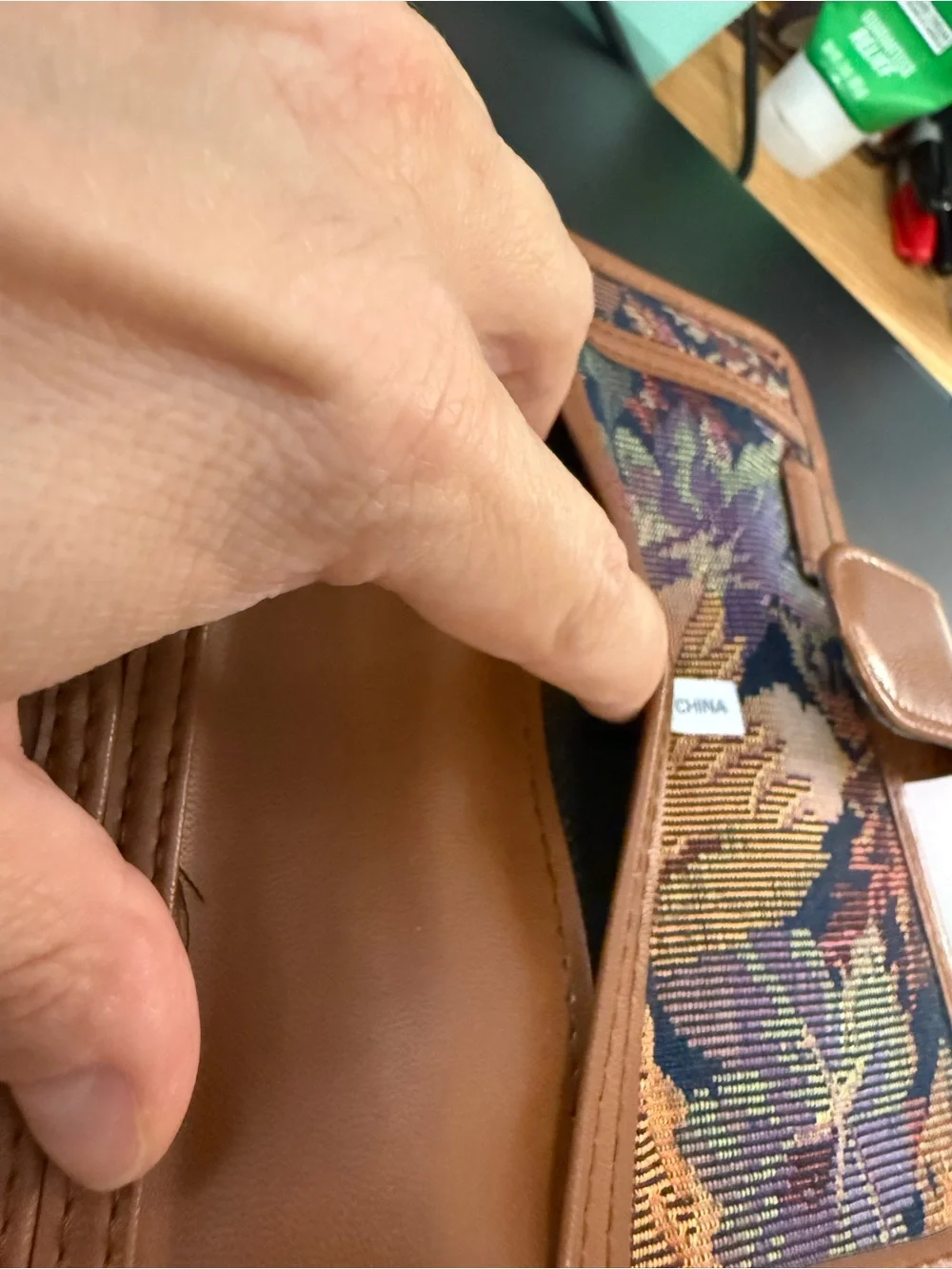 Tapestry Floral Leather-Trim Wallet